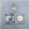 Image 1 : 1965, 1966, 1967 50 Cent Canadian 80% Silver Coins