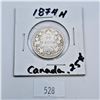 Image 1 : 1874H Canadian 25 Cent Sterling Silver Coin