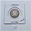 Image 1 : 1883H Canadian 25 Cent Sterling Silver Coin