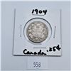 Image 1 : 1904 Canadian 25 Cent Sterling Silver Coin