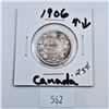 Image 1 : 1906 Canadian 25 Cent Sterling Silver Coin