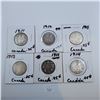 Image 1 : 1911, 1912, 1913, 1914 Canadian 25 Cent Sterling Silver Coins