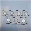 Image 1 : Seven Canadian 25 Cent 80% Silver Coins