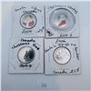 Image 1 : Four RCM Christmas-Themed 25-Cent Coins