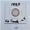 Image 1 : 1887 Canadian 10 Cent Sterling Silver Coin