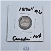 Image 1 : 1890H Canadian 10 Cent Sterling Silver Coin