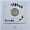Image 1 : 1896 Canadian 10 Cent Sterling Silver Coin