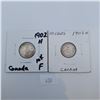Image 1 : 1902H, 1903H Canadian 10 Cent Sterling Silver Coins