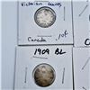 Image 2 : Six 1909 Canadian 10 Cent Sterling Silver Coins