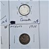 Image 3 : 1912, 1913, 1915 Canadian 10 Cent Sterling Silver Coins
