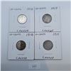 Image 1 : 1916, 1917, 1918, 1919 Canadian 10 Cent Sterling Silver Coins