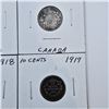 Image 4 : 1916, 1917, 1918, 1919 Canadian 10 Cent Sterling Silver Coins