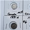 Image 2 : 1880H, 1881H, 1882H Canadian 5 Cent Sterling Silver Coins