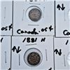 Image 3 : 1880H, 1881H, 1882H Canadian 5 Cent Sterling Silver Coins
