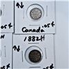 Image 4 : 1880H, 1881H, 1882H Canadian 5 Cent Sterling Silver Coins