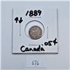 Image 1 : 1889 Canadian 5 Cent Sterling Silver Coin