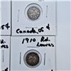 Image 3 : 1907, 1909, 1910 Canadian 5 Cent Sterling Silver Coins
