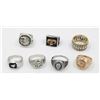 Image 1 : 7 VARIOUS COSTUME RINGS. SIZE 8 ETC