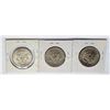Image 2 : 11)  LOT OF 3 USA KENNEDY 50 CENT COINS, 1967 - 40