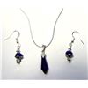 Image 1 : 32)  COBALT BLUE SWAROVSKI CRYSTAL PENDANT WITH
