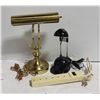 Image 1 : 2 DESK LAMPS+EXTENSION CORD GOLD TONE LAMP