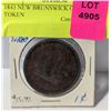1843 NEW BRUNSWICK ONE PENNY TOKEN