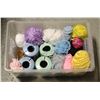 Image 1 : KNITTING LOT W/YARN AND WOOL BALLS