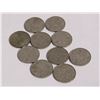 LOT OF 10 OLD CANADA KING GEORGE V 5 CENT COINS