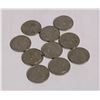 LOT OF 10 OLD CANADA KING GEORGE V 5 CENT COINS
