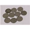 LOT OF 10 OLD CANADA KING GEORGE V 5 CENT COINS