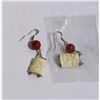 VINTAGE BONE AND GEMSTONE EARRINGS