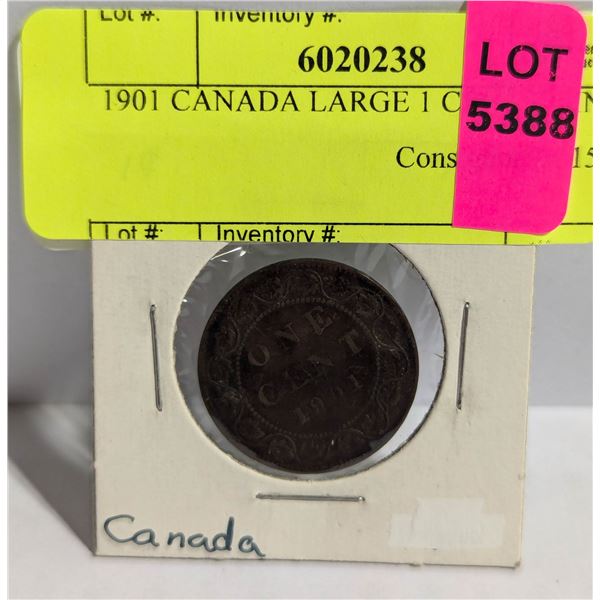 1901 CANADA LARGE 1 CENT COIN