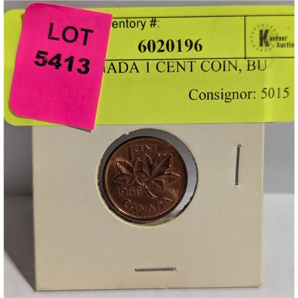 1958 CANADA 1 CENT COIN, BU