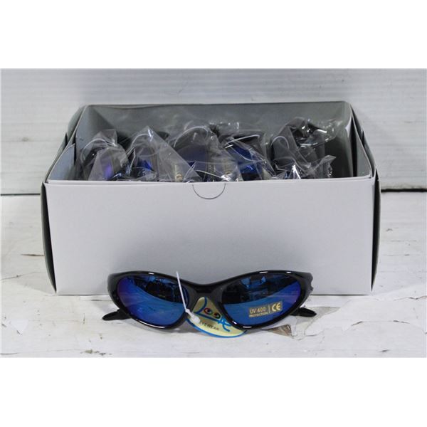 12 BRAND NEW PAIRS OF SPORTS SUNGLASSES TOGETHER