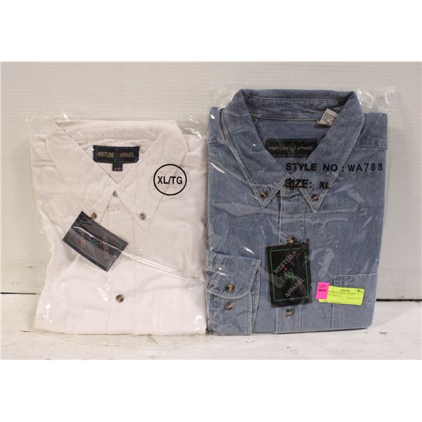 NEW MEN'S SHIRTS 1DENIM 1WHITESIZE XL