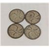 Image 1 : $1 FACE VALUE 80% SILVER OLD CANADA 25 CENTS