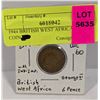 Image 1 : 1944 BRITISH WEST AFRICA 6 PENCE COIN