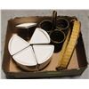 Image 1 : WICKER WOODEN TRAY, WICKER BASKET +