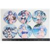 Image 1 : NEW 6PC ANIME GIRL THEME WOOD COASTER SET