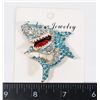 Image 1 : NEW BLUE AND CLEAR RHINESTONE SHARK