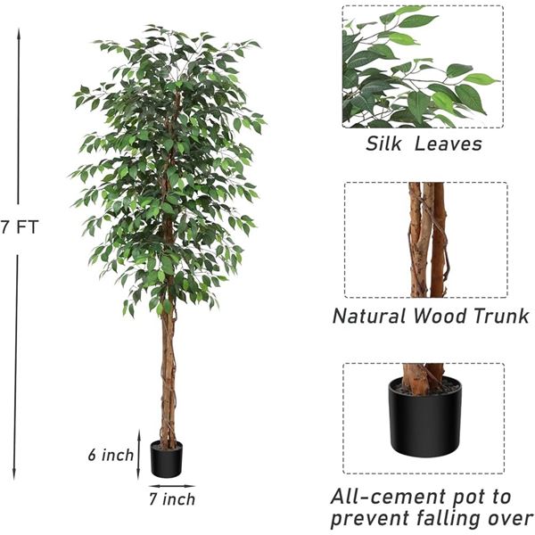 NEW 7' ARTIFICIAL FICUS TREE