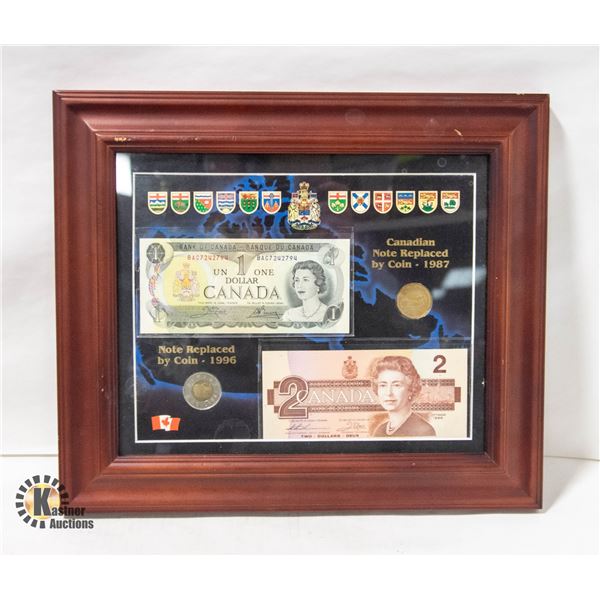 CANADA $1 1987 & $2 1996 REPLACED NOTES WITH COINS