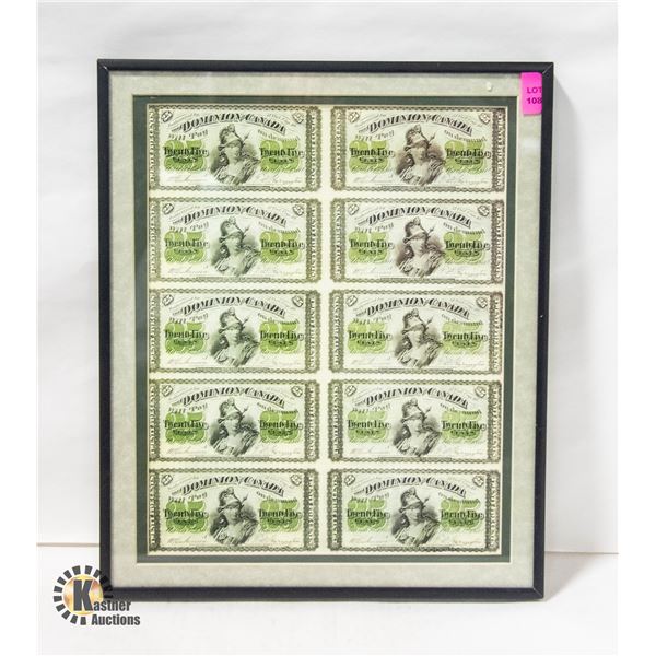 REPLICA SHEET OF FAKE 1923 25-CENT SHINPLASTERS