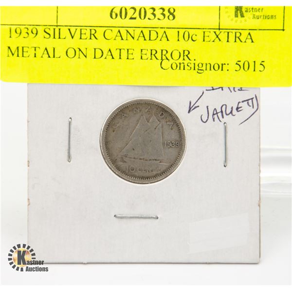 1939 SILVER CANADIAN DIME ERROR