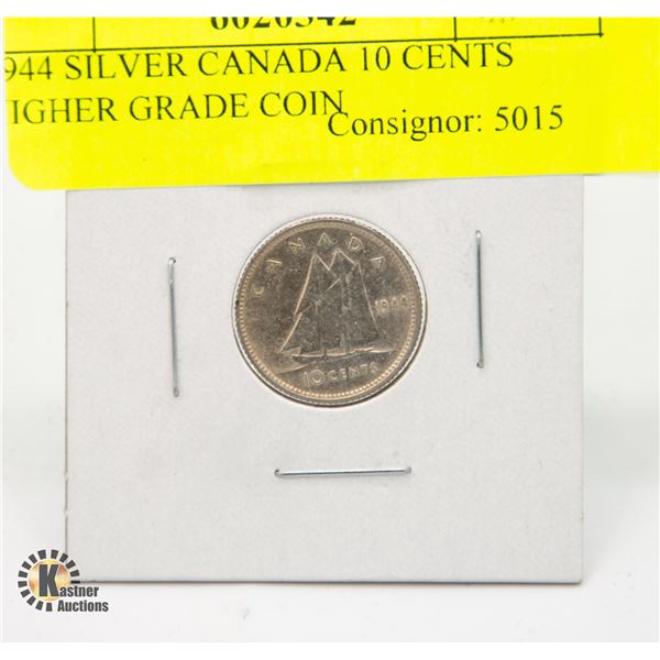 1944 SILVER CANADA 10 CENT COIN