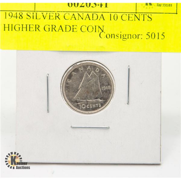 1948 SILVER CANADA 10 CENT COIN