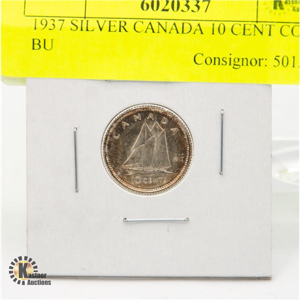 1937 SILVER CANADA 10 CENT COIN