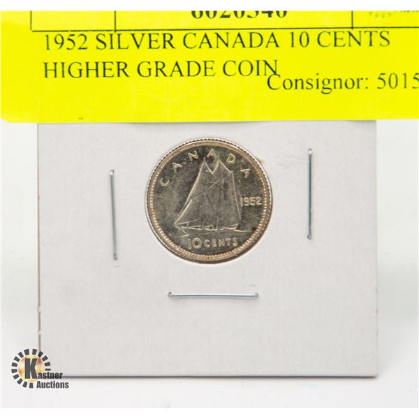 1952 SILVER CANADA 10 CENT COIN