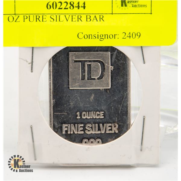 TD 1 OZ SILVER BAR