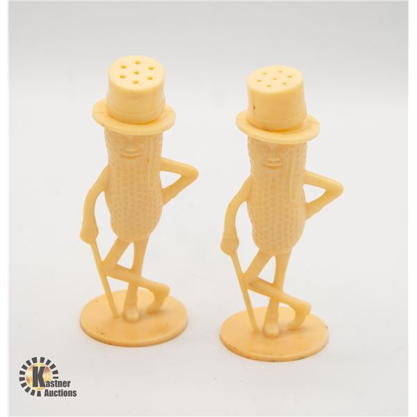 PAIR OF VINTAGE MR. PEANUT SALT / PEPPER SHAKERS